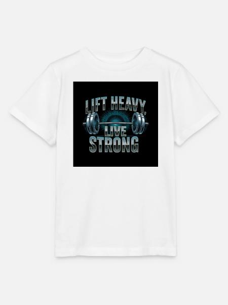 Lift Heavy Live Strong Barbell - Stanley/Stella Kinder T-Shirt MINI CREATOR - Weiß