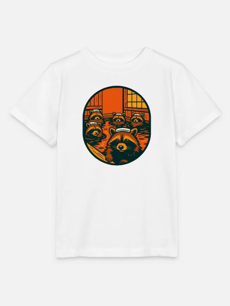 Waschbär Heiße Quelle - Stanley/Stella Kinder T-Shirt MINI CREATOR - Weiß