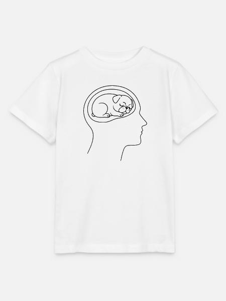 Drolliger Mopskopf Gedanken Hundehaltern - Stanley/Stella Kinder T-Shirt MINI CREATOR - Weiß