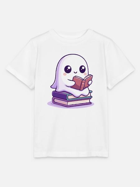 Halloween Reading Cartoon Book - Stanley/Stella Kinder T-Shirt MINI CREATOR - Weiß
