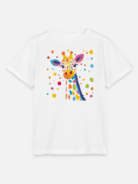 Königliche Giraffe Farbkonfetti - Stanley/Stella Kinder T-Shirt MINI CREATOR  - Weiß