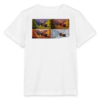Cabane idylle dans la vallée de montagne - T-shirt bio MINI CREATOR Stanley/Stella Enfant - blanc - Devant - Maike (125cm)