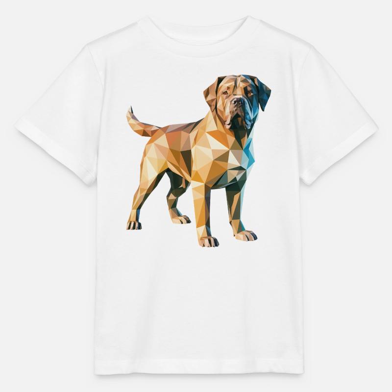 Brown Dog- Cool Low Poly  Logo - Stanley/Stella MINI CREATOR Kids’ T-Shirt - white