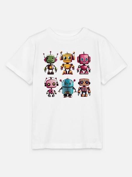 Bunte Robo-Kolonie - Stanley/Stella Kinder T-Shirt MINI CREATOR - Weiß