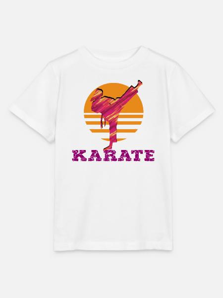 Karate Sonnenuntergang Silhouette - Stanley/Stella Kinder T-Shirt MINI CREATOR  - Weiß