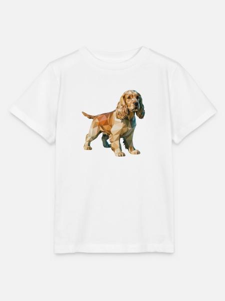 Cocker Spaniel - Cooles Low-Poly-Logo - Stanley/Stella Kinder T-Shirt MINI CREATOR - Weiß