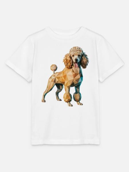 Pudel - Cooles Low Poly Logo - Stanley/Stella Kinder T-Shirt MINI CREATOR  - Weiß
