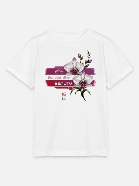Orchideenblüte mit Anmut - Stanley/Stella Kinder T-Shirt MINI CREATOR - Weiß
