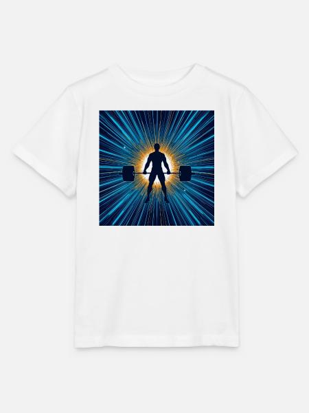 Barbell Hero im Lichtkreis - Stanley/Stella Kinder T-Shirt MINI CREATOR - Weiß
