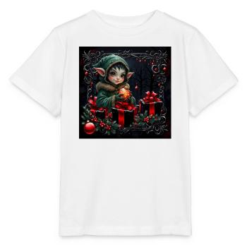 Weihnachtself in festlicher Szene - Stanley/Stella Kinder T-Shirt MINI CREATOR  - Weiß - Vorne - Maike (125cm)