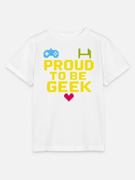 Stolzer Retro-Pixel-Geek - Stanley/Stella Kinder T-Shirt MINI CREATOR  - Weiß