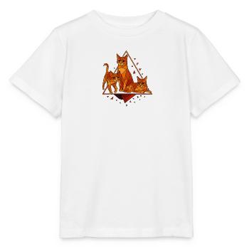 Geometric cats in diamond frame - Stanley/Stella MINI CREATOR Kids’ T-Shirt - white - Front - Maike (125cm)