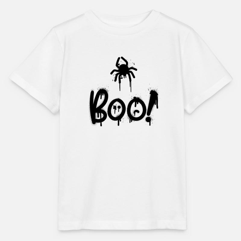 Black composition with spider painted with sprey - Stanley/Stella MINI CREATOR Kids’ T-Shirt - white