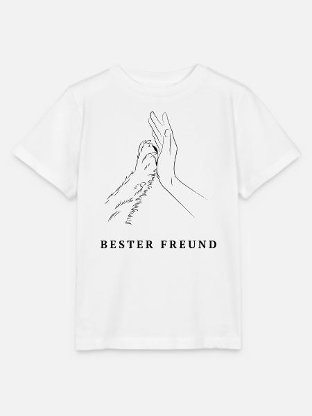 Bester Freund-Hund & Mensch Pfote , Dog Lover Gift - Stanley/Stella Kinder T-Shirt MINI CREATOR - Weiß