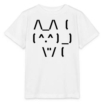 Chat mignon ASCII - T-shirt bio MINI CREATOR Stanley/Stella Enfant - blanc - Devant - Maike (125cm)