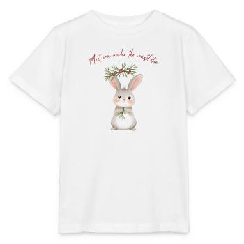 Bunny Under Mistletoe Christmas Design - Stanley/Stella MINI CREATOR Kids’ T-Shirt - white - Front - Maike (125cm)