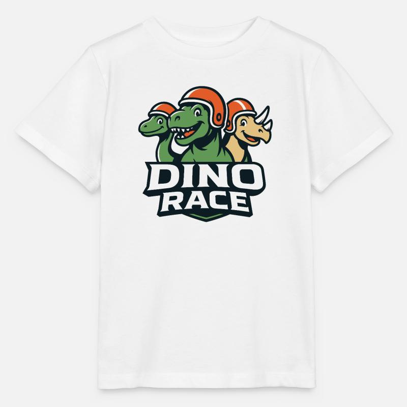 Logo Course de Dinosaure DinoRace - T-shirt bio MINI CREATOR Stanley/Stella Enfant - blanc
