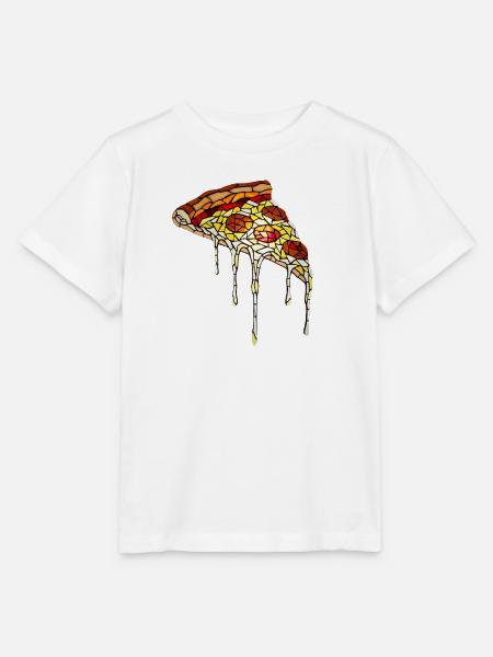 Pizza Mosaic: Artistic Stained Glass Design - Stanley/Stella MINI CREATOR Kids’ T-Shirt - white