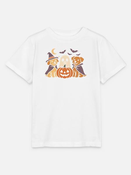 Kürbis Halloween Hunde - Stanley/Stella Kinder T-Shirt MINI CREATOR - Weiß