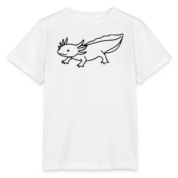 Axolotl Strichzeichnung | Minimalistischer Lurch - Stanley/Stella Kinder T-Shirt MINI CREATOR  - Weiß - Vorne - Maike (125cm)