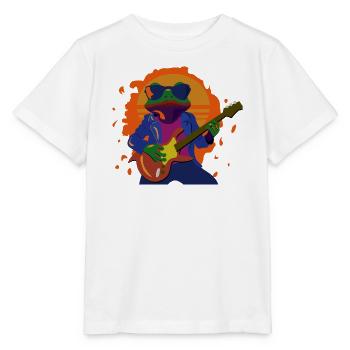 Rock-Frog bei Sonnenuntergang - Stanley/Stella Kinder T-Shirt MINI CREATOR  - Weiß - Vorne - Maike (125cm)