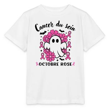 Ruban de sensibilisation au cancer du sein Hallowe - T-shirt bio MINI CREATOR Stanley/Stella Enfant - blanc - Devant - Maike (125cm)