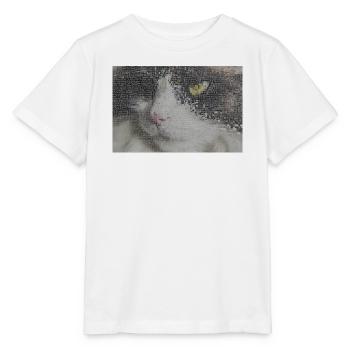 Katzenporträt Mosaik - Stanley/Stella Kinder T-Shirt MINI CREATOR  - Weiß - Vorne - Maike (125cm)