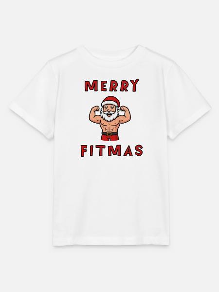 Merry Fitmas Santa - Stanley/Stella Kinder T-Shirt MINI CREATOR - Weiß