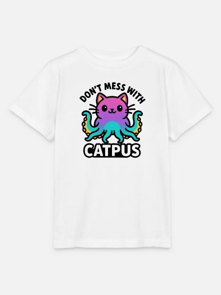 Catpus - Don’t mess with Catpus - Stanley/Stella Kinder T-Shirt MINI CREATOR  - Weiß