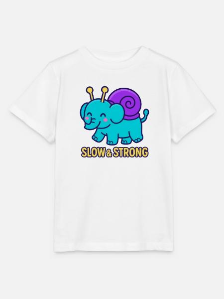 Snailphant - Slow & Strong - Stanley/Stella Kinder T-Shirt MINI CREATOR  - Weiß