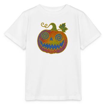 Psychedelischer Halloween Kürbis - Stanley/Stella Kinder T-Shirt MINI CREATOR  - Weiß - Vorne - Maike (125cm)