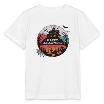 Halloween Rundes Spukhaus - Stanley/Stella Kinder T-Shirt MINI CREATOR  - Weiß - Vorne - Maike (125cm)