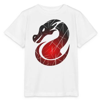 Dragon rouge avec texture fendue - T-shirt bio MINI CREATOR Stanley/Stella Enfant - blanc - Devant - Maike (125cm)