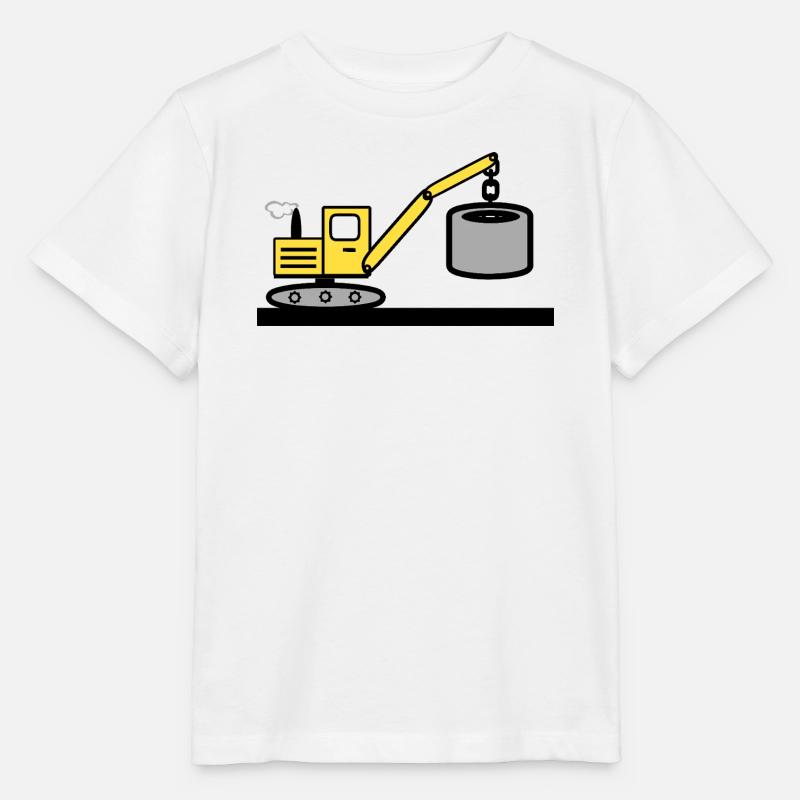 Excavator - Stanley/Stella MINI CREATOR Kids’ T-Shirt - white