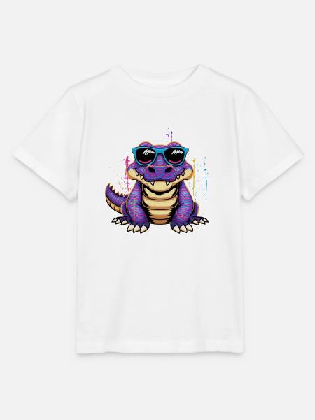Krokodil Kaiman Alligator Echsen Reptil Krokodil - Stanley/Stella Kinder T-Shirt MINI CREATOR - Weiß
