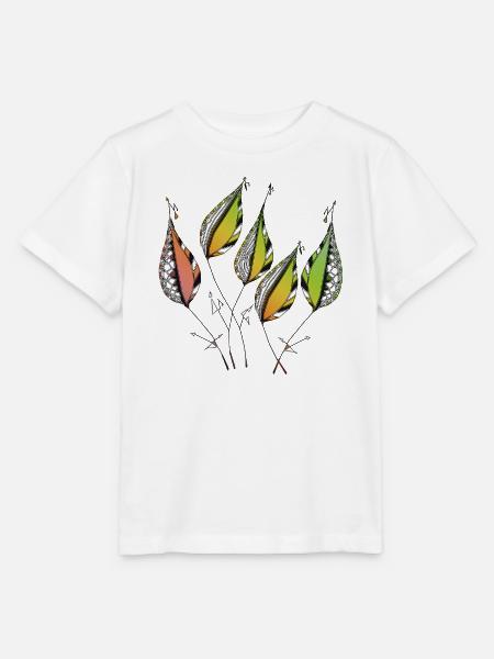 Blätter - Stanley/Stella Kinder T-Shirt MINI CREATOR - Weiß