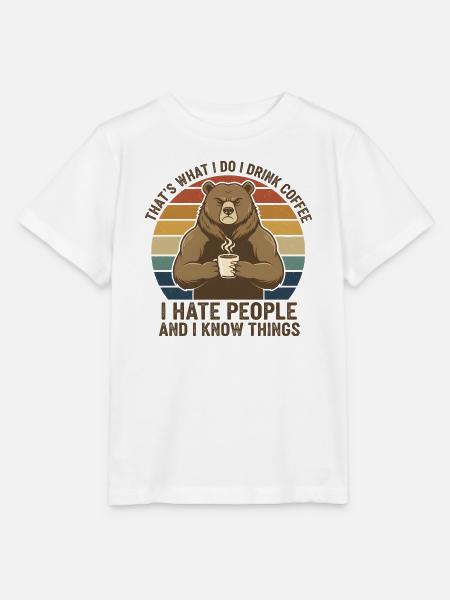 Bär Kaffee Rebell Retro - Stanley/Stella Kinder T-Shirt MINI CREATOR - Weiß