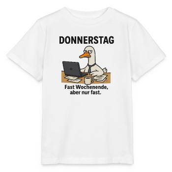 Donnerstag Büroente Meme - Stanley/Stella Kinder T-Shirt MINI CREATOR  - Weiß - Vorne - Maike (125cm)