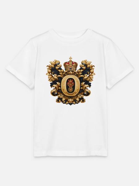 O Buchstabe Name Krone - Stanley/Stella Kinder T-Shirt MINI CREATOR - Weiß