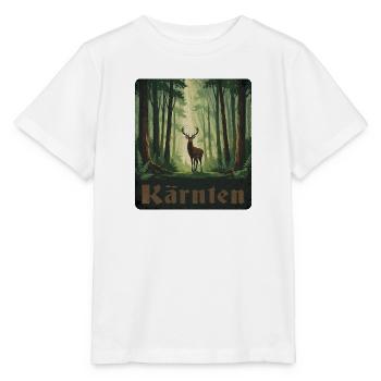 Cerf de Carinthie dans la forêt - T-shirt bio MINI CREATOR Stanley/Stella Enfant - blanc - Devant - Maike (125cm)