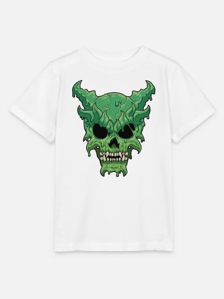 Tropfender grüner Dämonenschädel - Stanley/Stella Kinder T-Shirt MINI CREATOR - Weiß