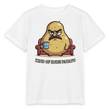 Kind of Rude Potato Grumpy Cartoon Design - T-shirt bio MINI CREATOR Stanley/Stella Enfant - blanc - Devant - Maike (125cm)