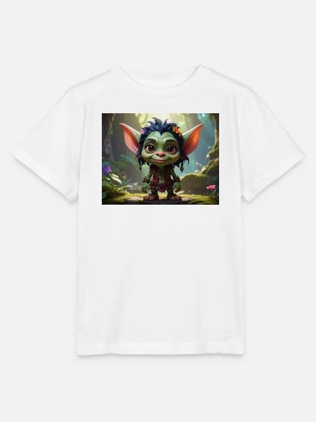 Grüner Waldkobold Charakter - Stanley/Stella Kinder T-Shirt MINI CREATOR  - Weiß