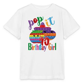 pop-it Geburtstagskind 10 - Stanley/Stella Kinder T-Shirt MINI CREATOR  - Weiß - Vorne - Maike (125cm)