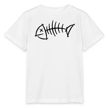 Fischgräte Skizze – minimalistisches Skelett Motiv - Stanley/Stella Kinder T-Shirt MINI CREATOR  - Weiß - Vorne - Maike (125cm)