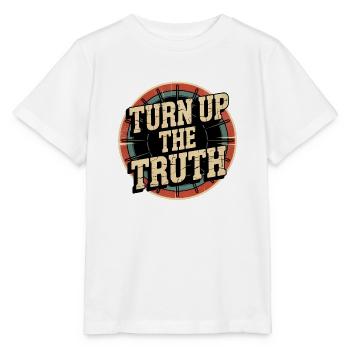 Retro Grunge – Turn Up The Truth - Stanley/Stella MINI CREATOR Kids’ T-Shirt - white - Front - Maike (125cm)
