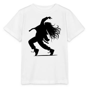 B-Girl Silhouette – Breakdance Groove - T-shirt bio MINI CREATOR Stanley/Stella Enfant - blanc - Devant - Maike (125cm)