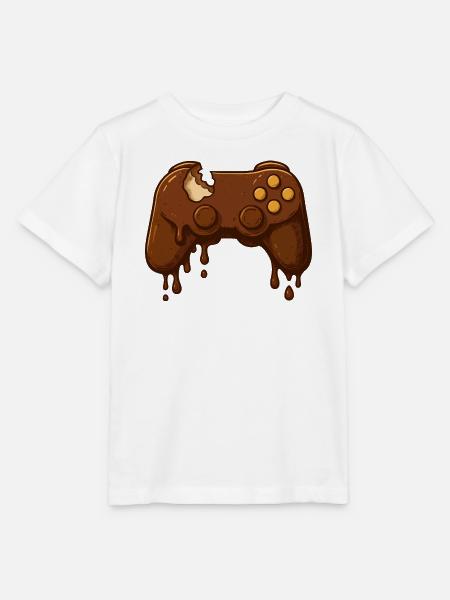 Schokoladen Gamepad Tropfen - Stanley/Stella Kinder T-Shirt MINI CREATOR - Weiß