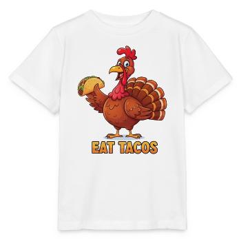 Eat Tacos Cartoon Turkey - Stanley/Stella Kinder T-Shirt MINI CREATOR  - Weiß - Vorne - Maike (125cm)