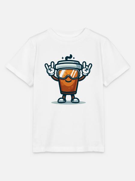 Kaffeebecher mit Skibrille - Stanley/Stella Kinder T-Shirt MINI CREATOR  - Weiß